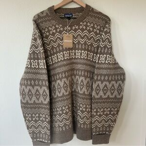 Patagonia Helmsman Sweater Men’s XL Seabird Gray Recycled Wool Blend NWT